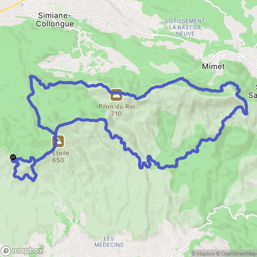 Septèmes-les-Vallons : carte du parcours de randonnée - France