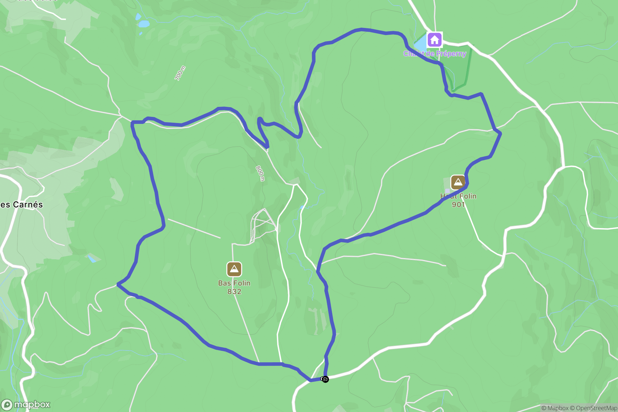 Glux-en-Glenne : carte du parcours de randonnée - France