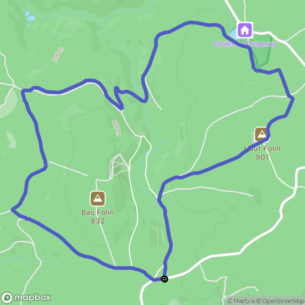 Glux-en-Glenne : carte du parcours de randonnée - France