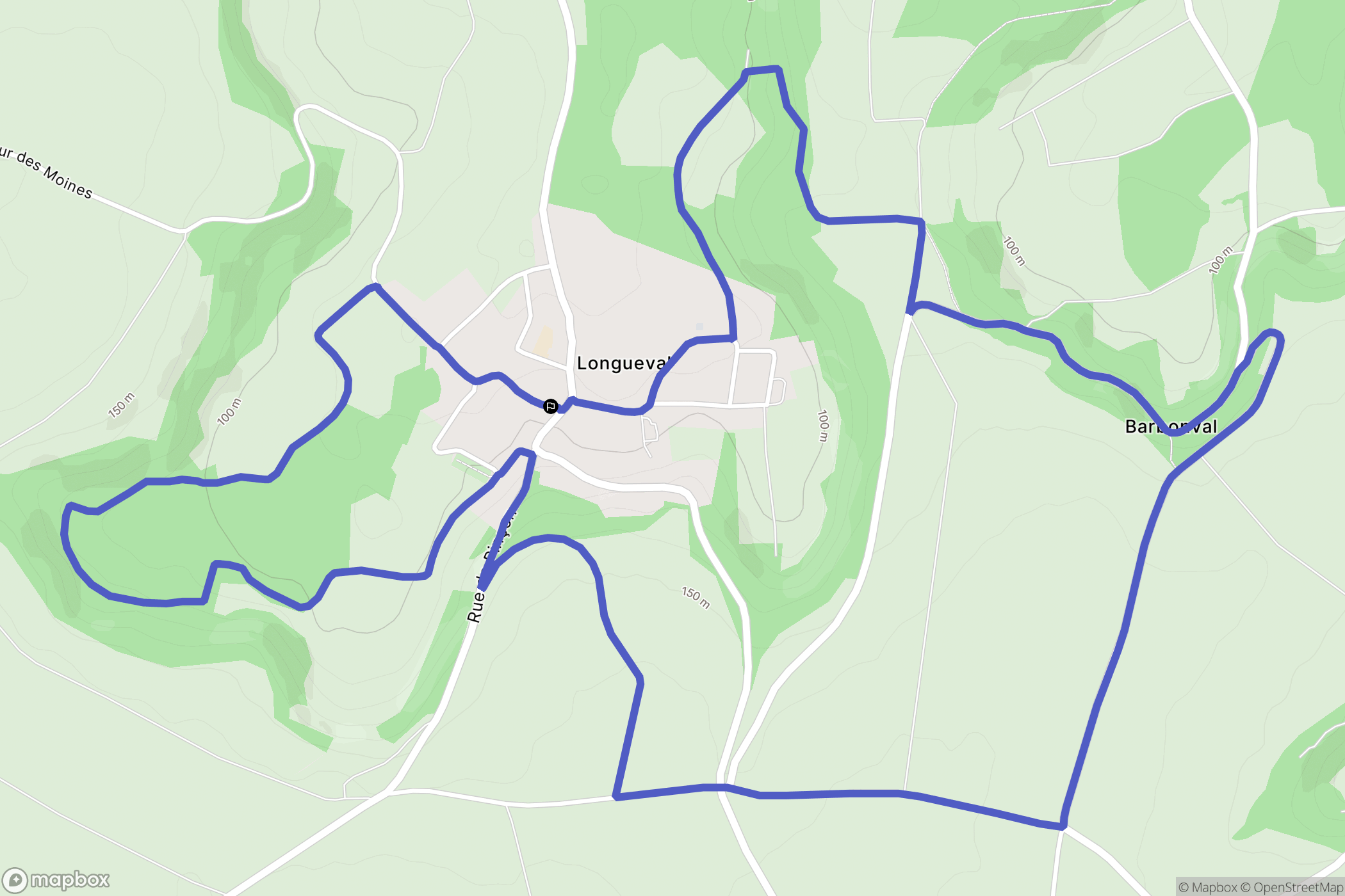 Les Septvallons : carte du parcours de randonnée - France
