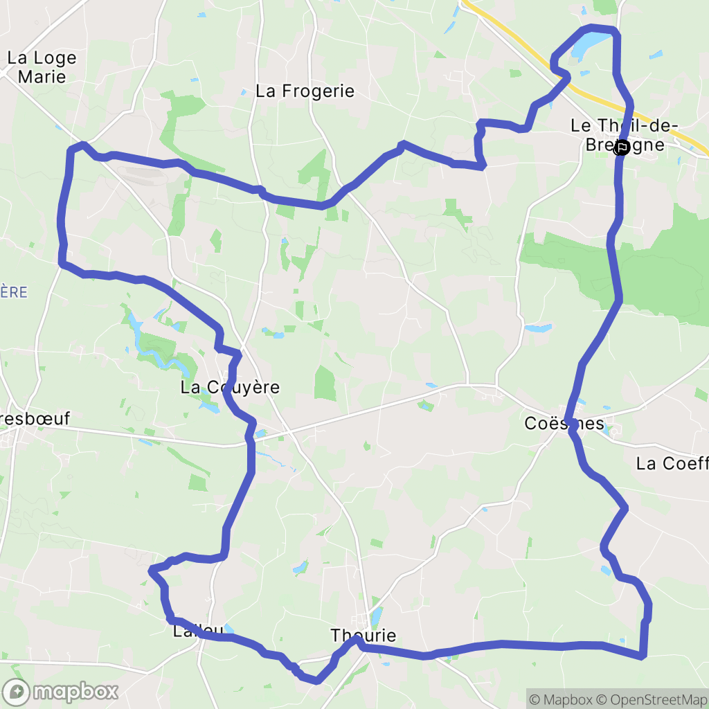 Le Theil-de-Bretagne : carte du parcours de randonnée - France