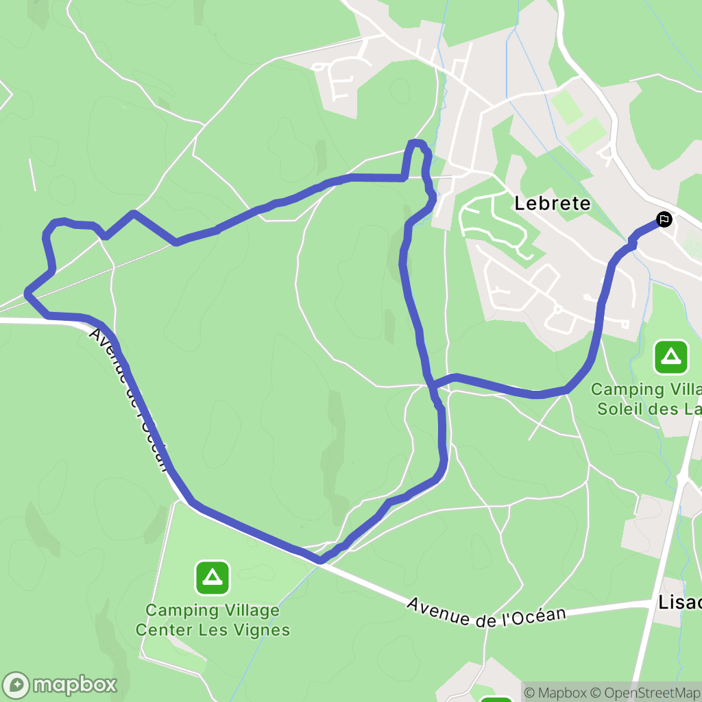 Lit-et-Mixe : carte du parcours de randonnée - France