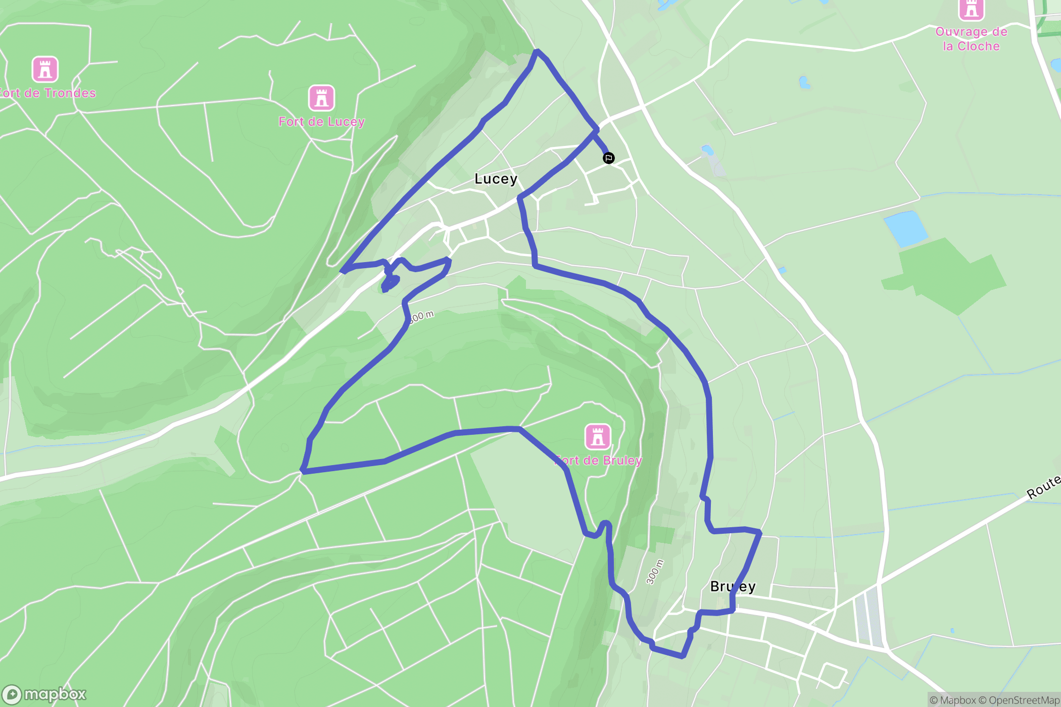 Lucey : carte du parcours de randonnée - France