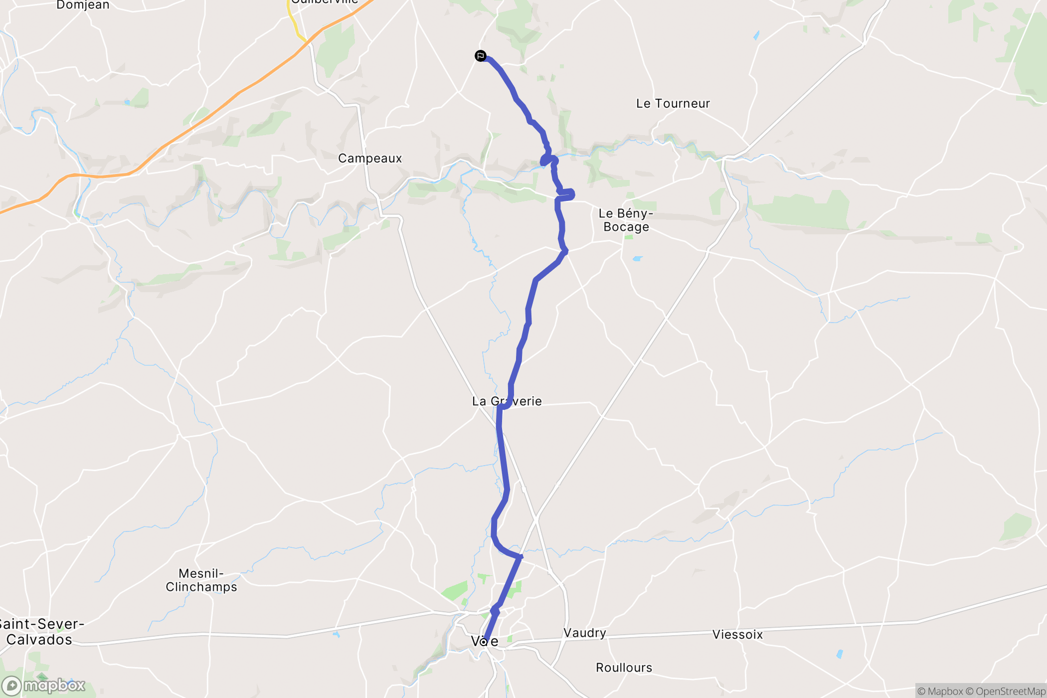 Vire : carte du parcours de randonnée - France
