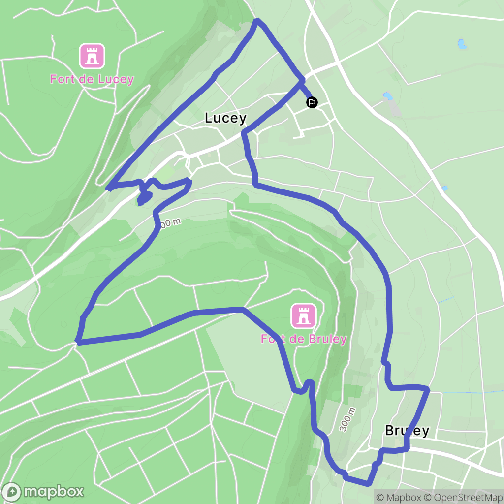 Lucey : carte du parcours de randonnée - France