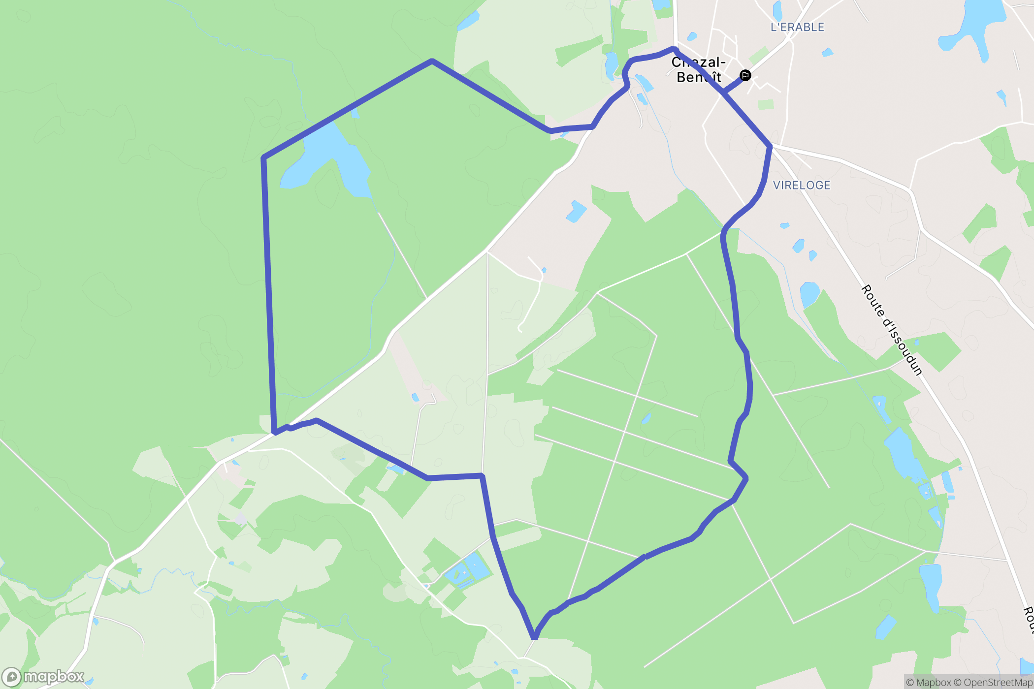 Chezal-Benoît : carte du parcours de randonnée - France