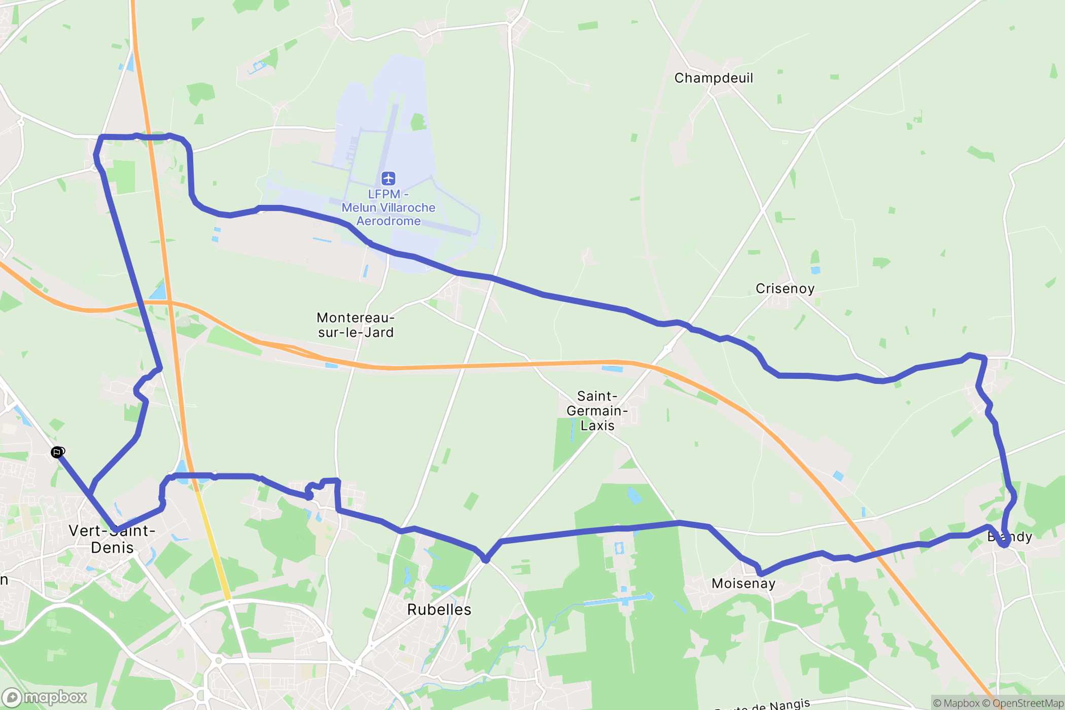Vert-Saint-Denis : carte du parcours de randonnée - France