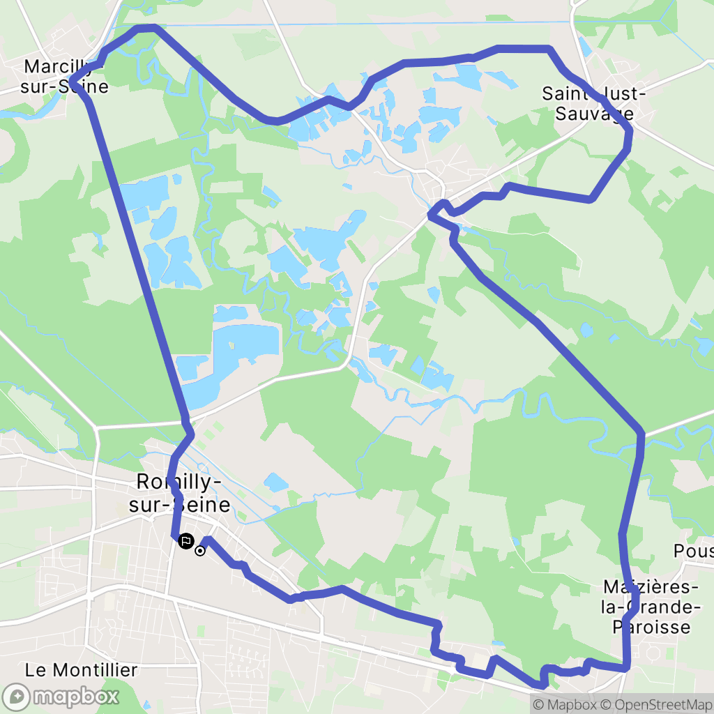 Rommily-sur-Seine : carte du parcours de randonnée - France