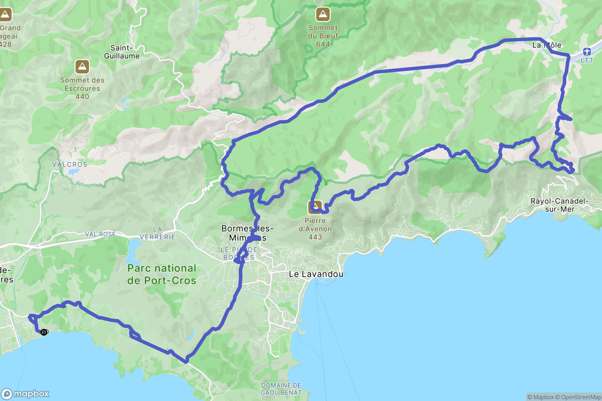 La Londe-les-Maures : carte du parcours de randonnée - France