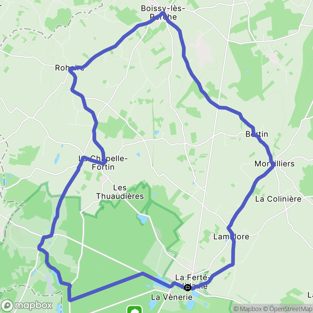 La Ferté-Vidame : carte du parcours de randonnée - France
