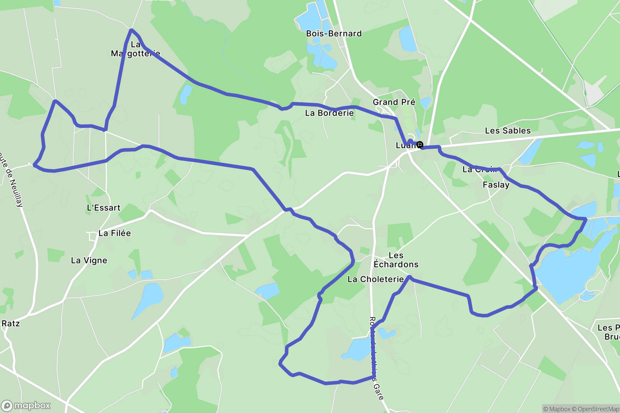 Luant : carte du parcours de randonnée - France