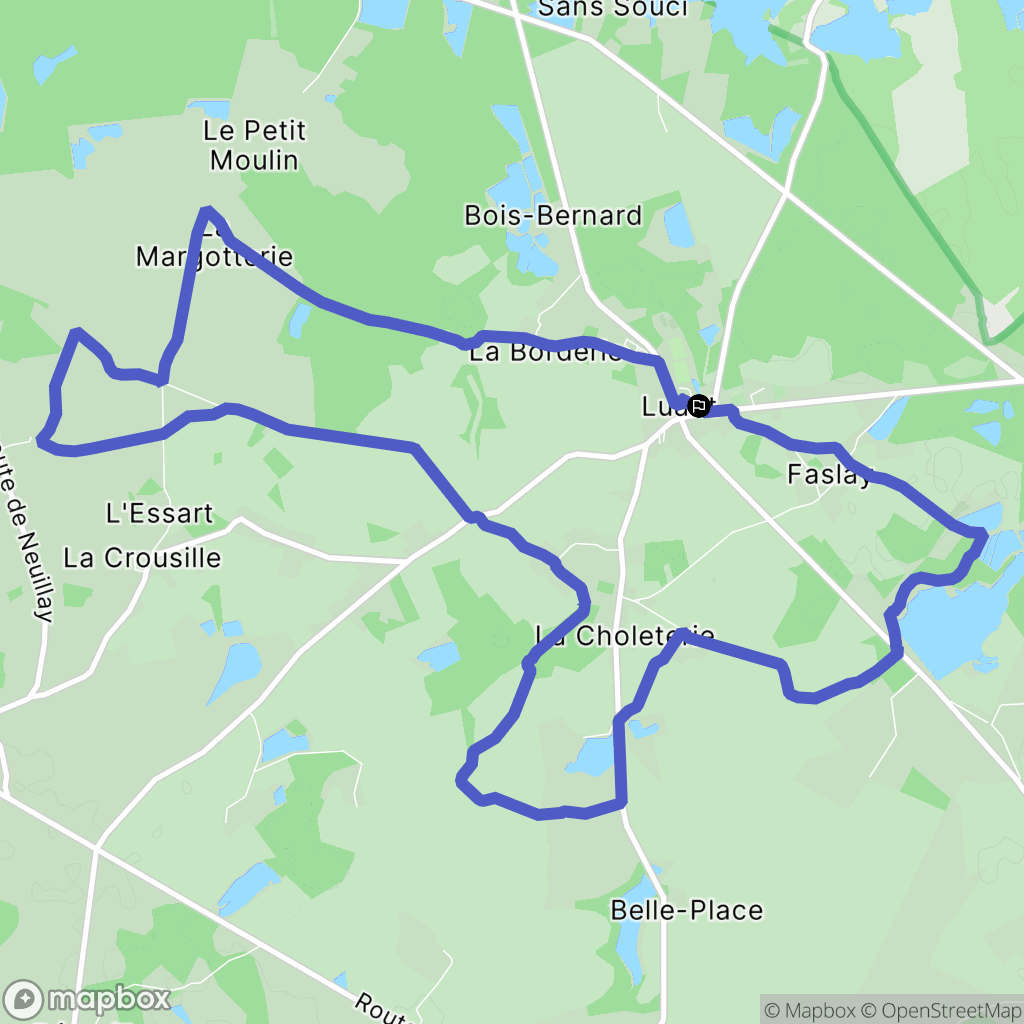 Luant : carte du parcours de randonnée - France