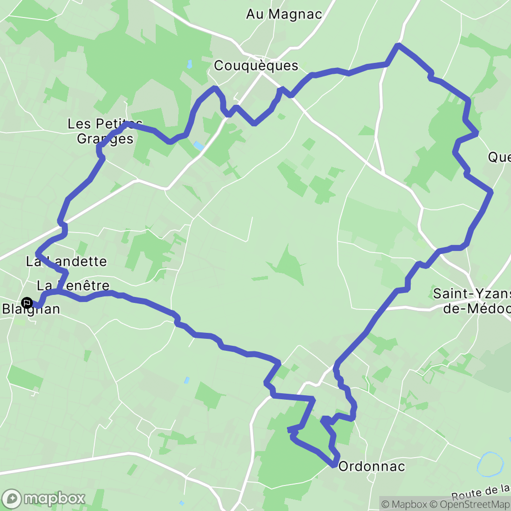 Blaignan-Prignac : carte du parcours de randonnée - France