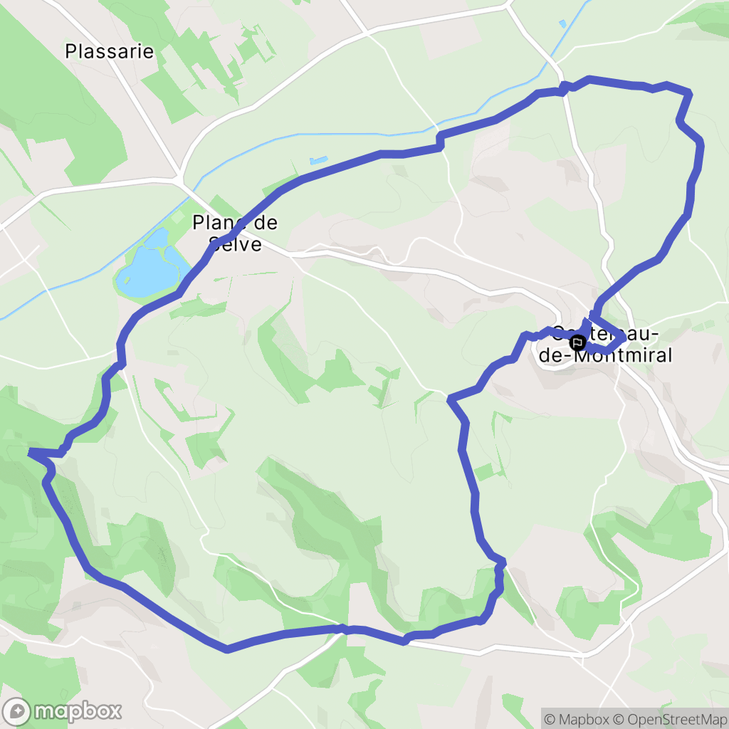 Castelnau-de-Montmiral : carte du parcours de randonnée - France