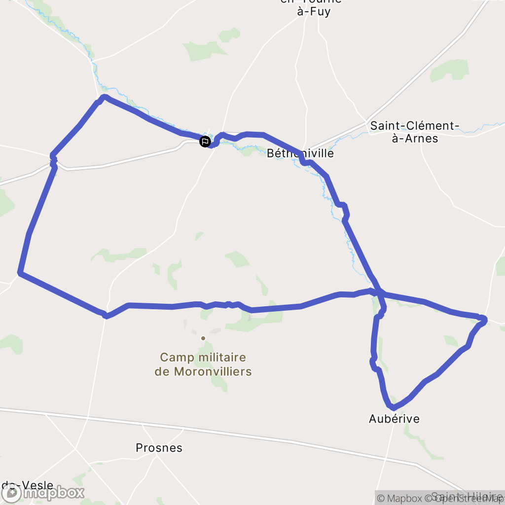 Pontfaverger-Moronvilliers : carte du parcours de randonnée - France