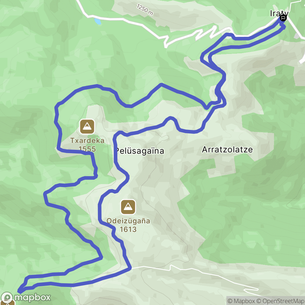 Larrau : carte du parcours de randonnée - France