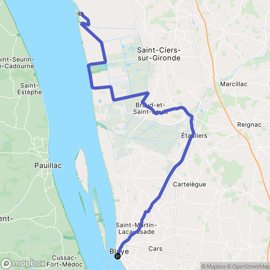 Saint-Bonnet-sur-Gironde : carte du parcours de randonnée - France