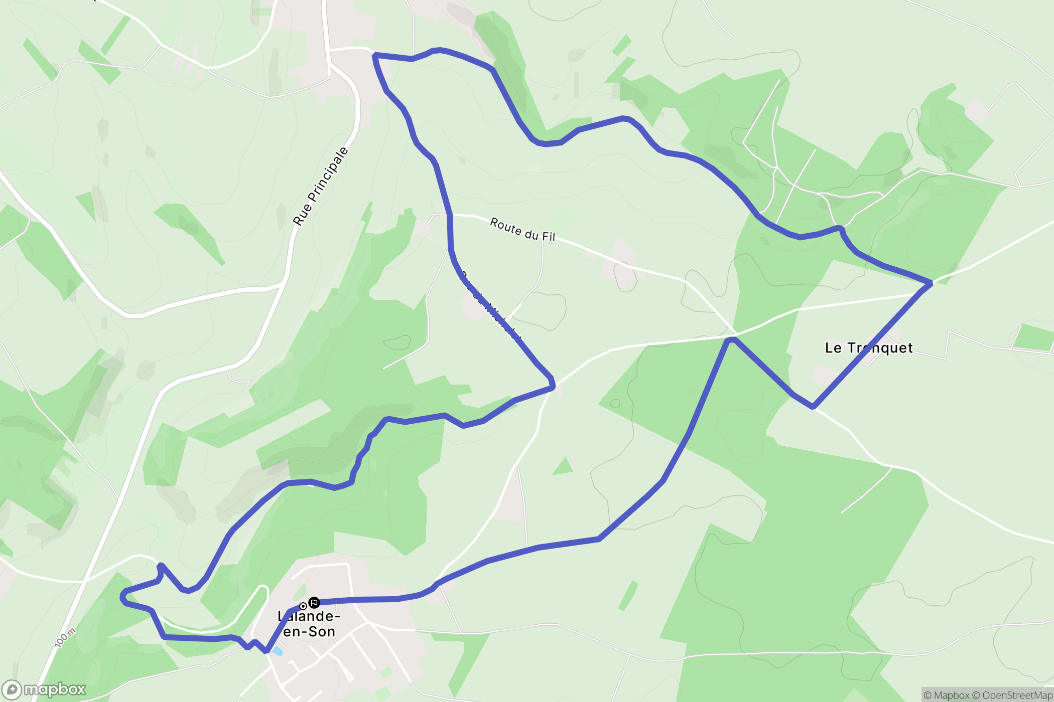Lalande-en-Son : carte du parcours de randonnée - France