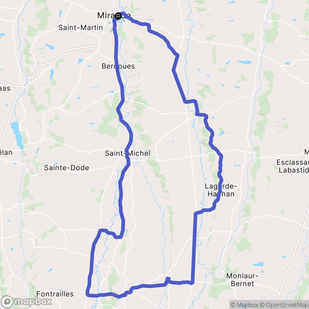 Mirande : carte du parcours de randonnée - France