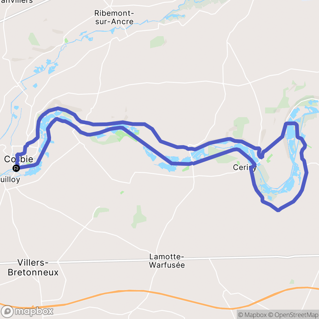 Corbie : carte du parcours de randonnée - France