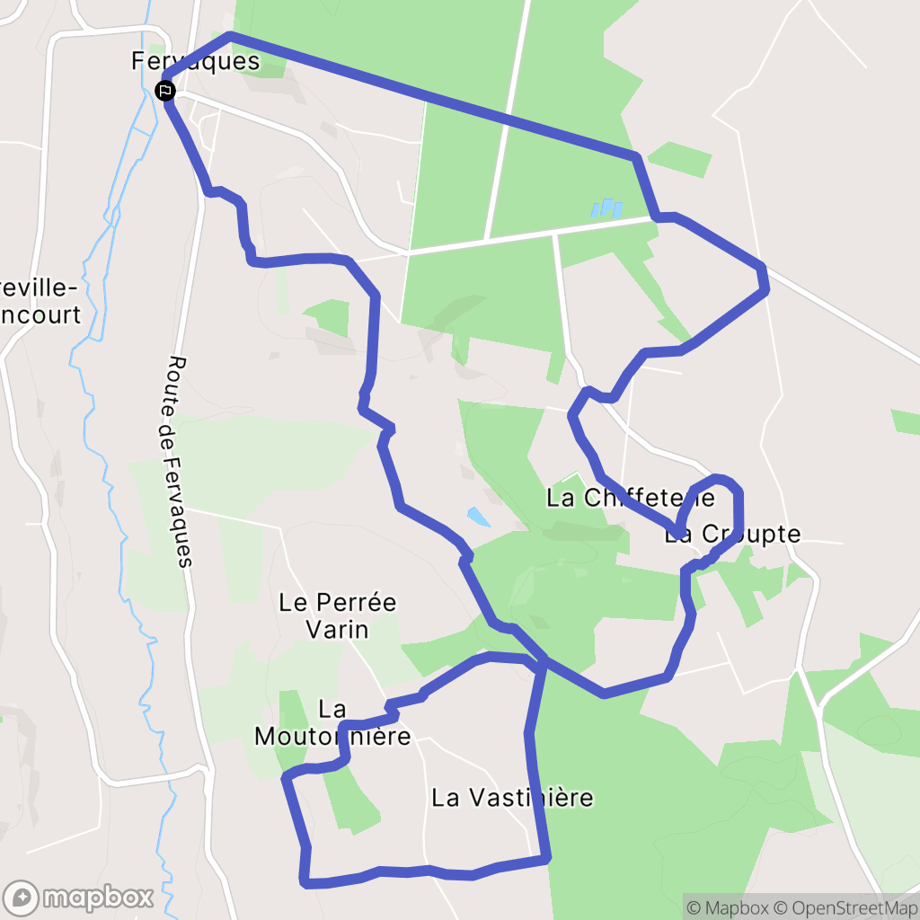 Fervaques : carte du parcours de randonnée - France