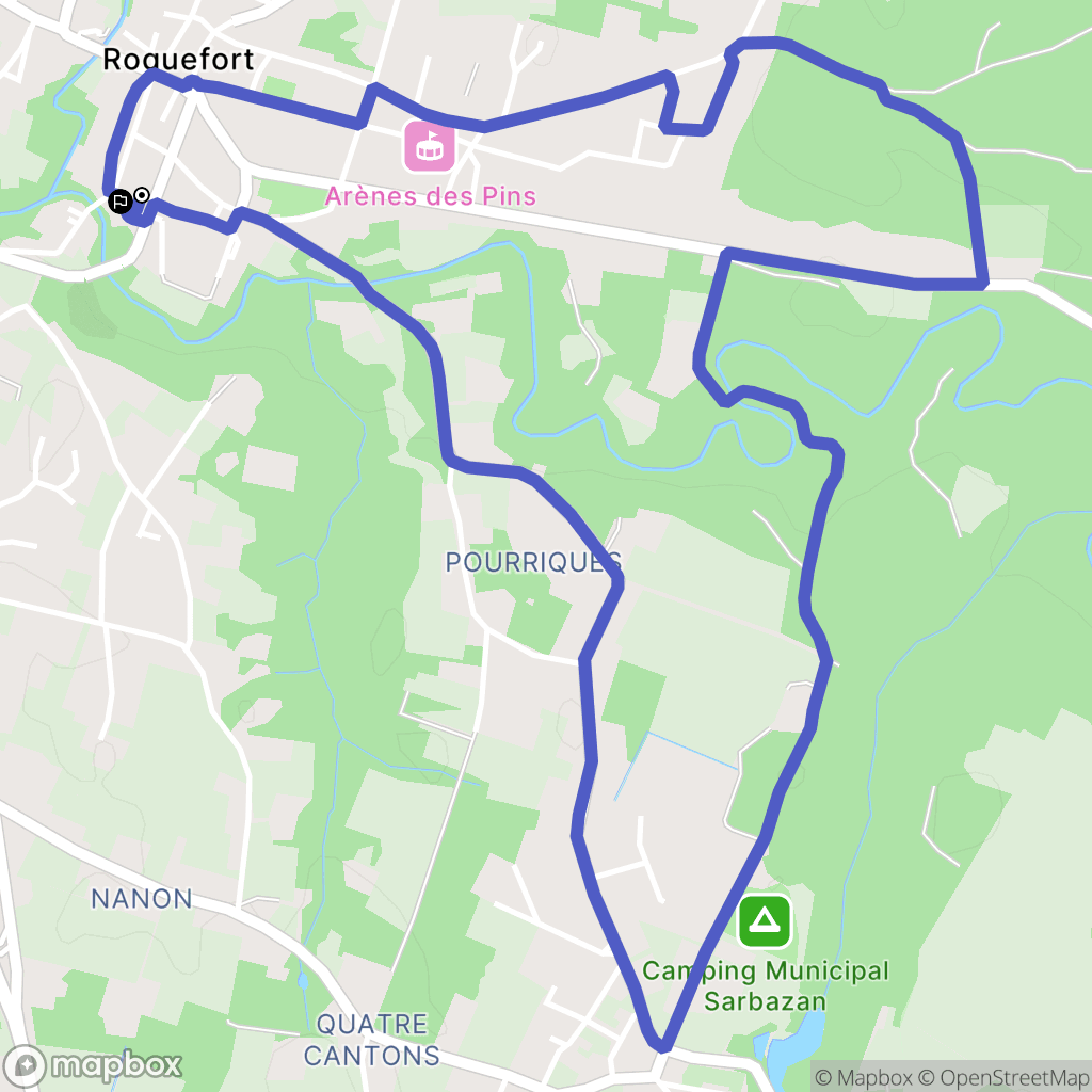 Roquefort : carte du parcours de randonnée - France