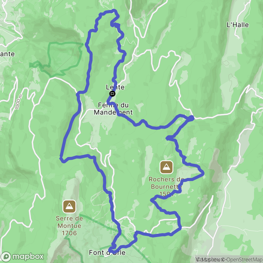 Bouvante : carte du parcours de randonnée - France