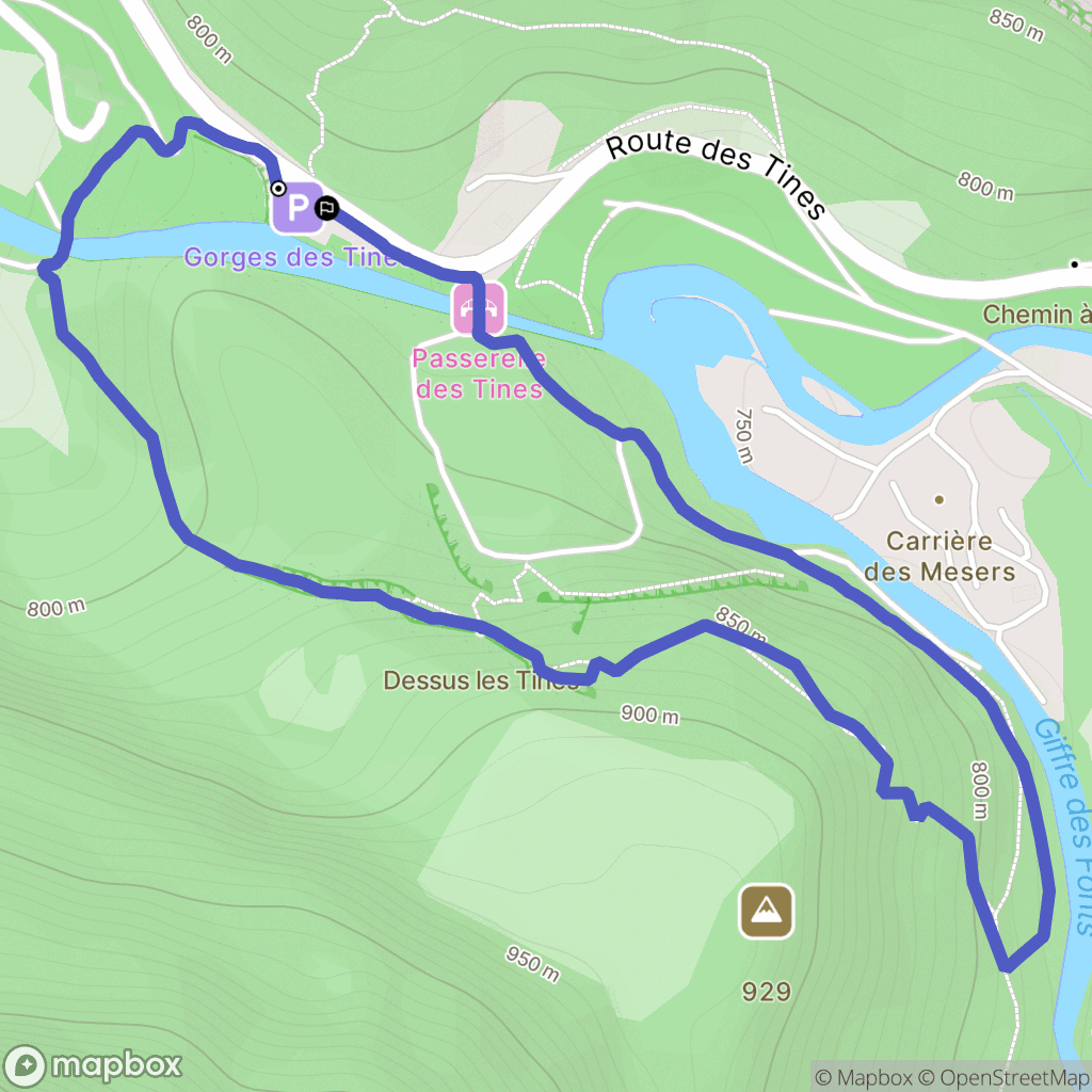 Sixt-Fer-à-Cheval : carte du parcours de randonnée - France