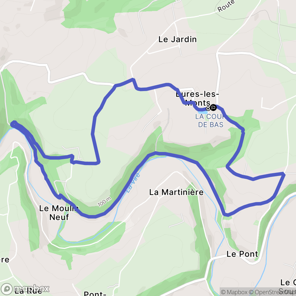 Barneville-la-Bertran : carte du parcours de randonnée - France