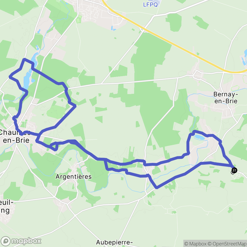 Courpalay : carte du parcours de randonnée - France