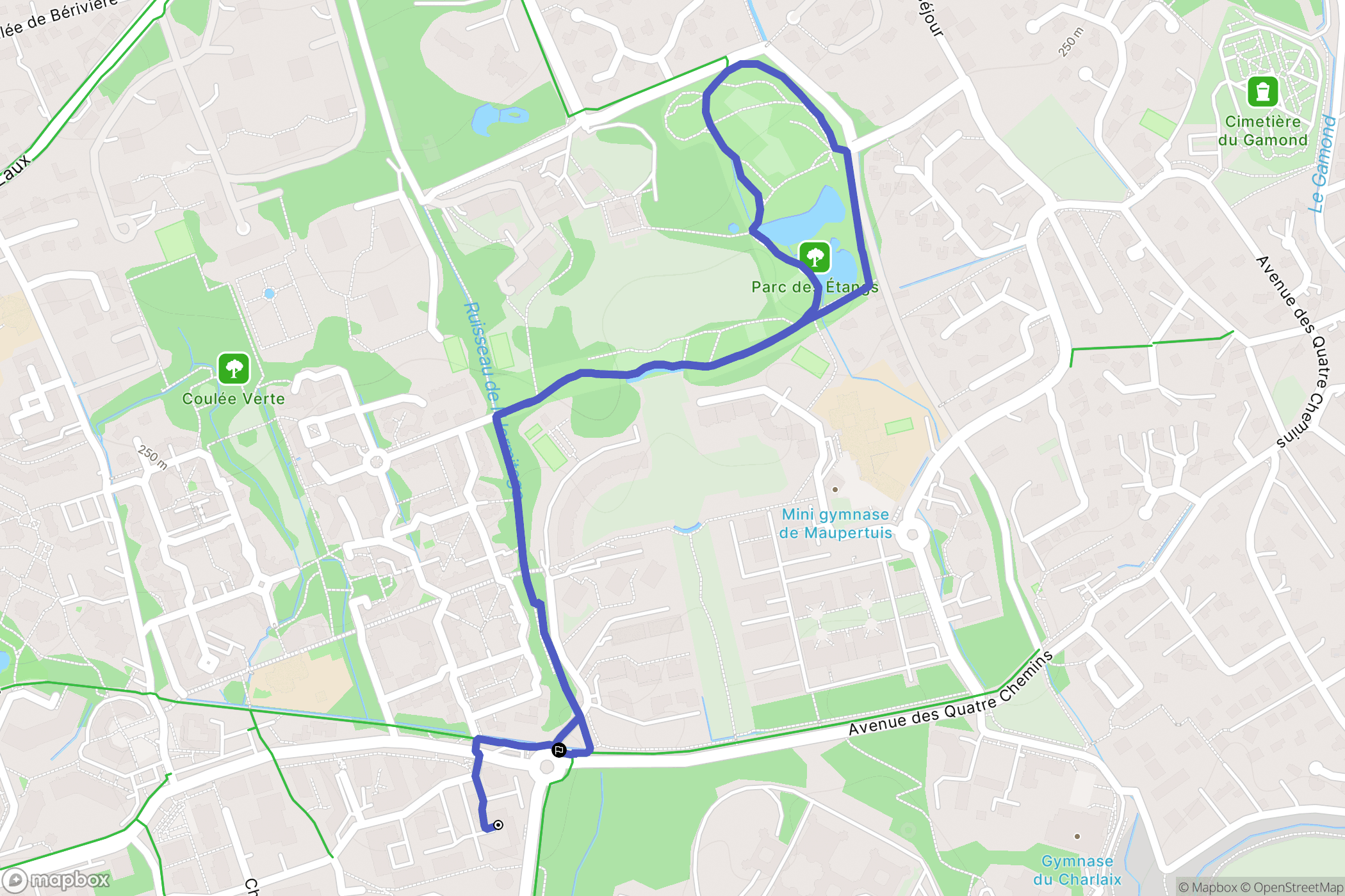 Meylan : carte du parcours de randonnée - France