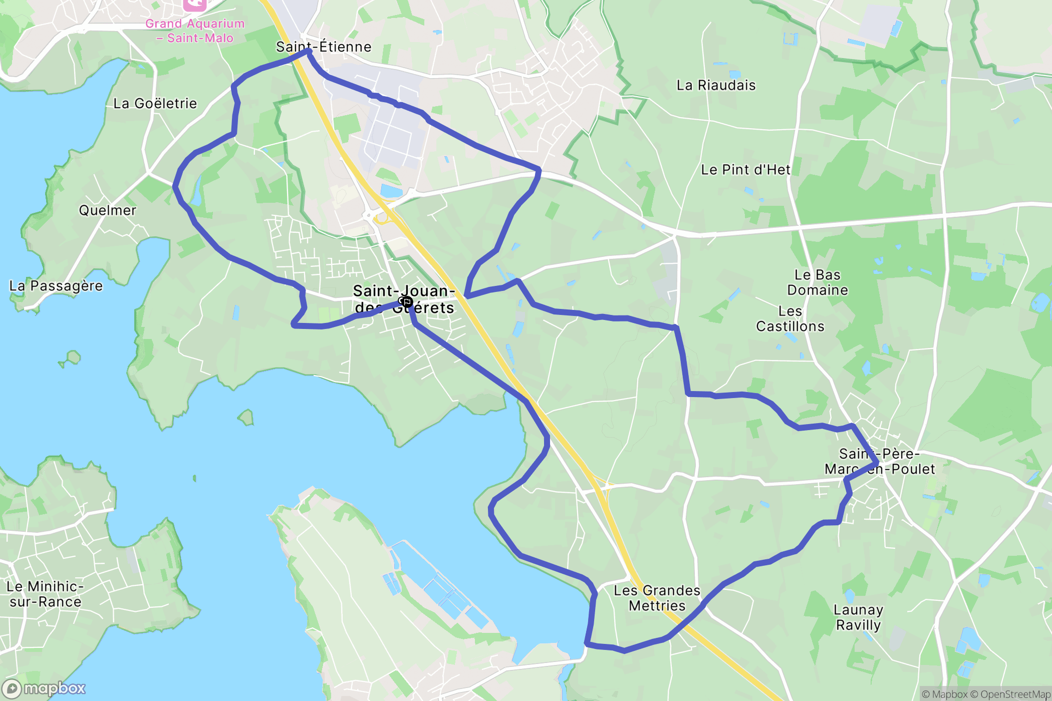 Saint-Jouan-des-Guérets : carte du parcours de randonnée - France