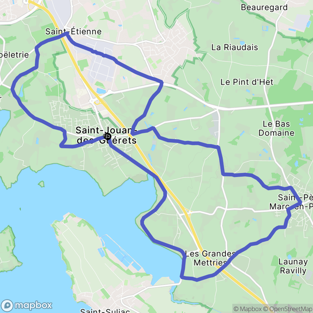 Saint-Jouan-des-Guérets : carte du parcours de randonnée - France