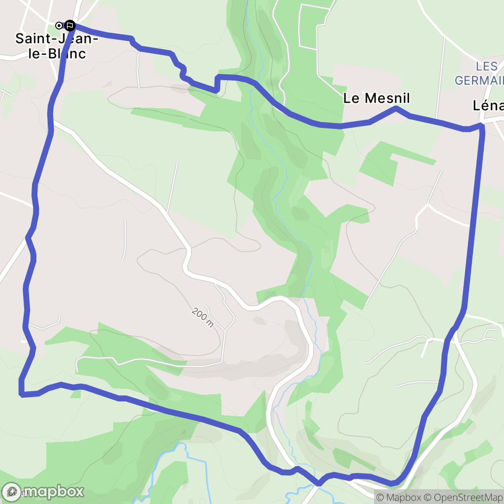 Saint-Jean-le-Blanc : carte du parcours de randonnée - France