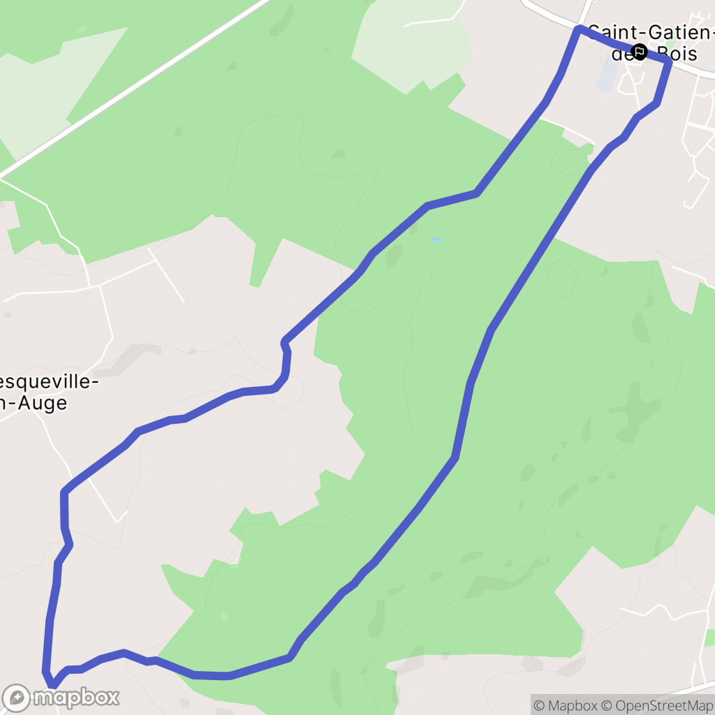 Saint-Gatien-des-Bois : carte du parcours de randonnée - France