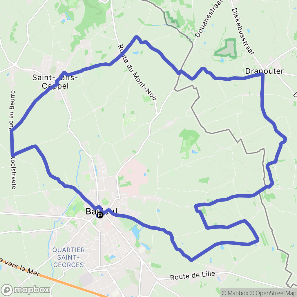Bailleul : carte du parcours de randonnée - France