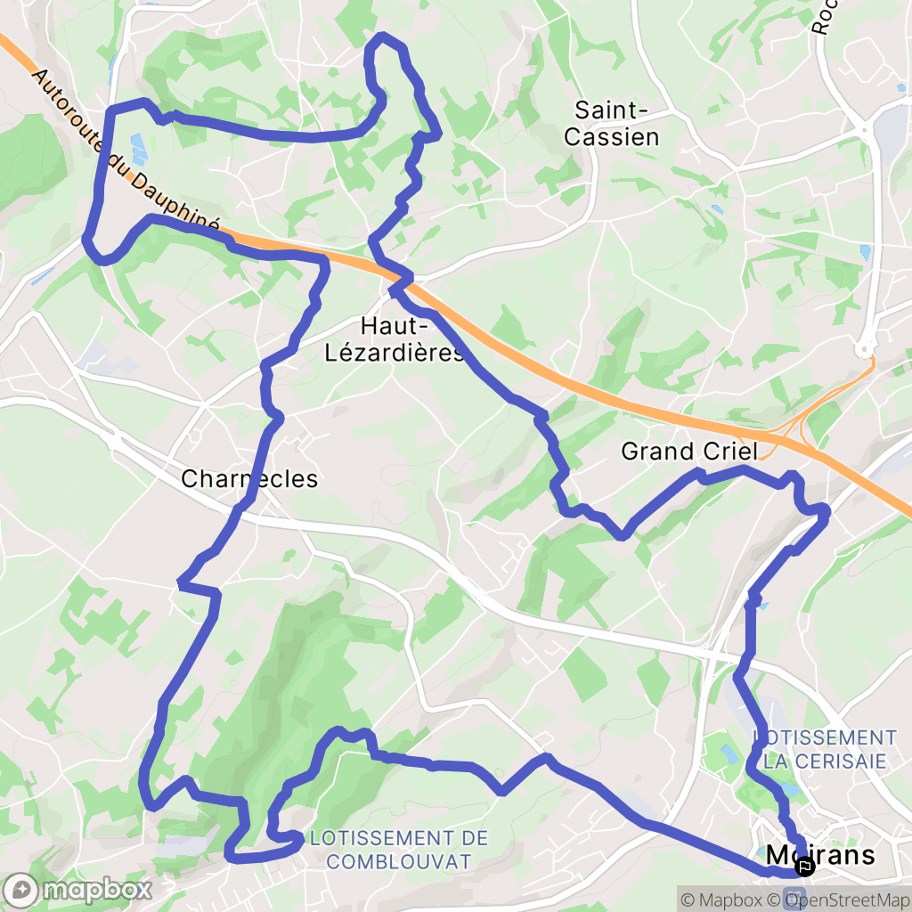 Moirans : carte du parcours de randonnée - France