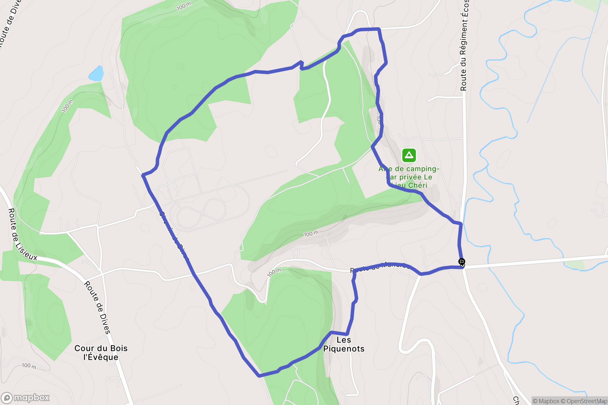 Ouilly-le-Vicomte : carte du parcours de randonnée - France