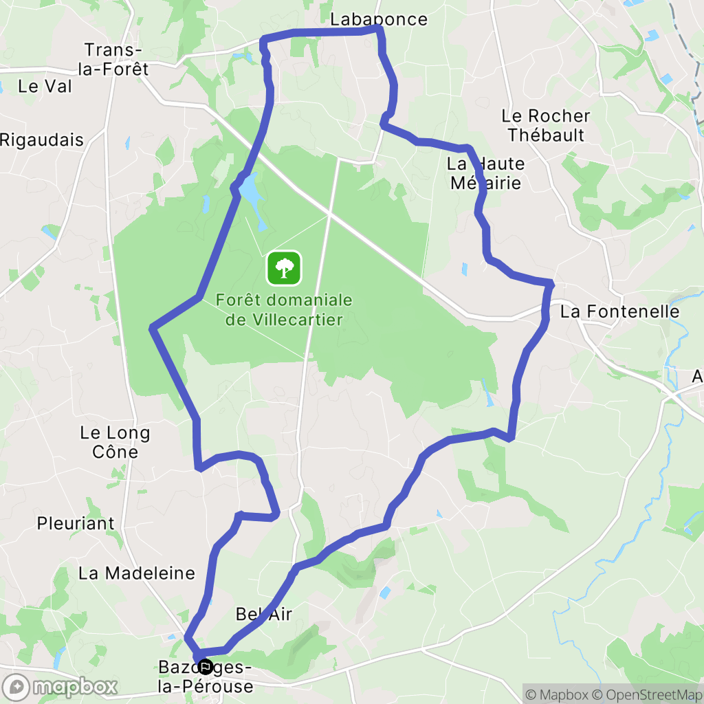 Bazouges-la-Pérouse : carte du parcours de randonnée - France