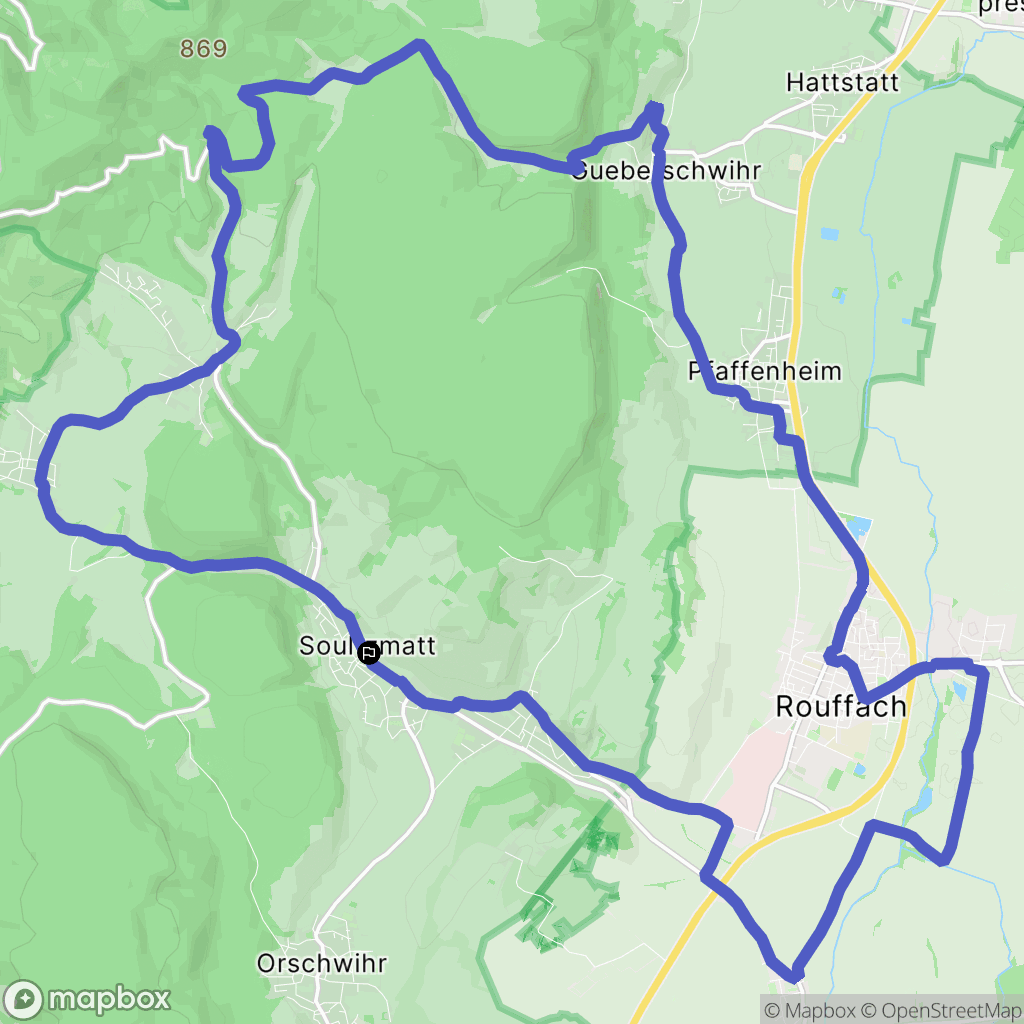 Soultzmatt : carte du parcours de randonnée - France