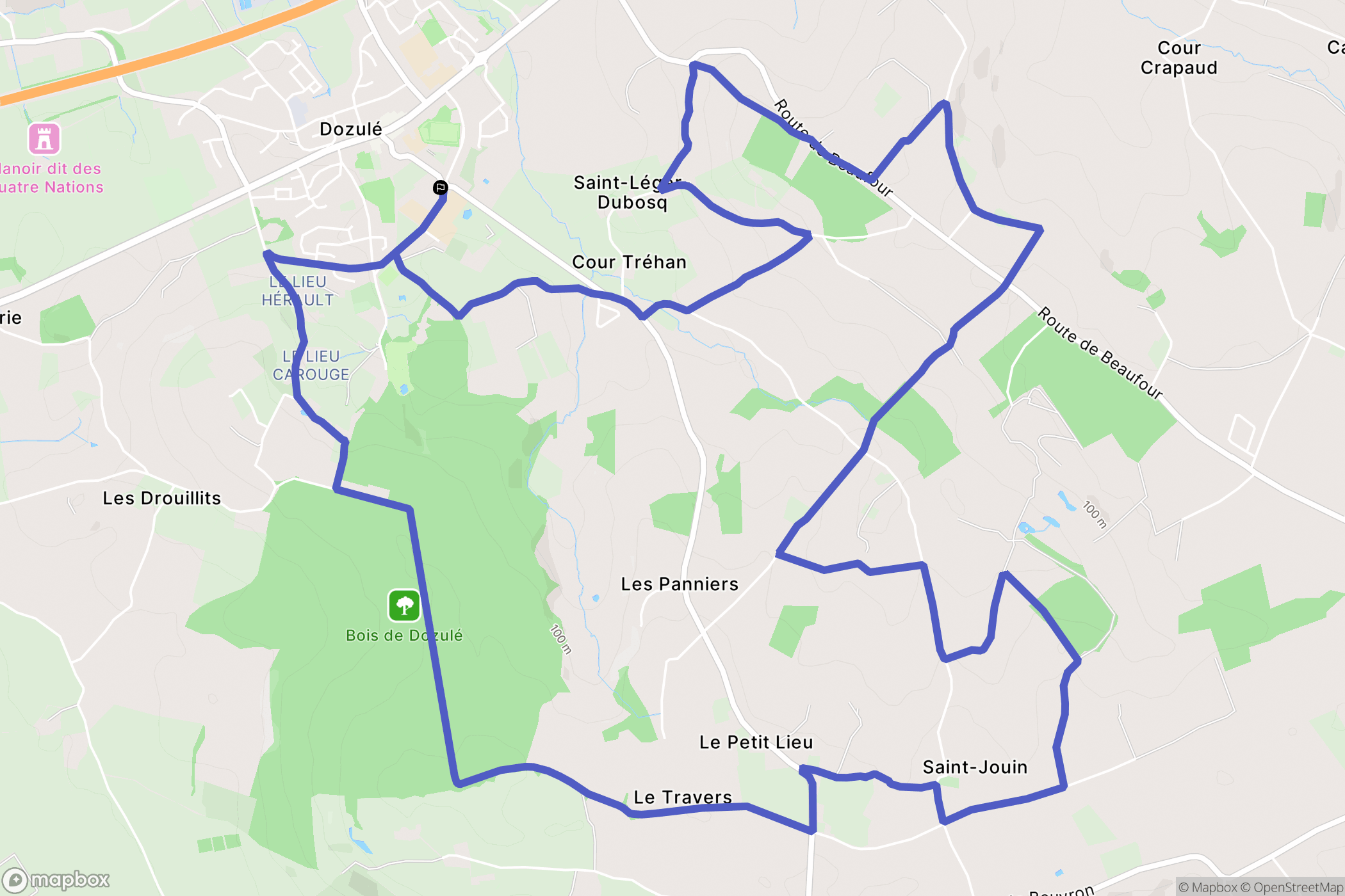 Dozulé : carte du parcours de randonnée - France