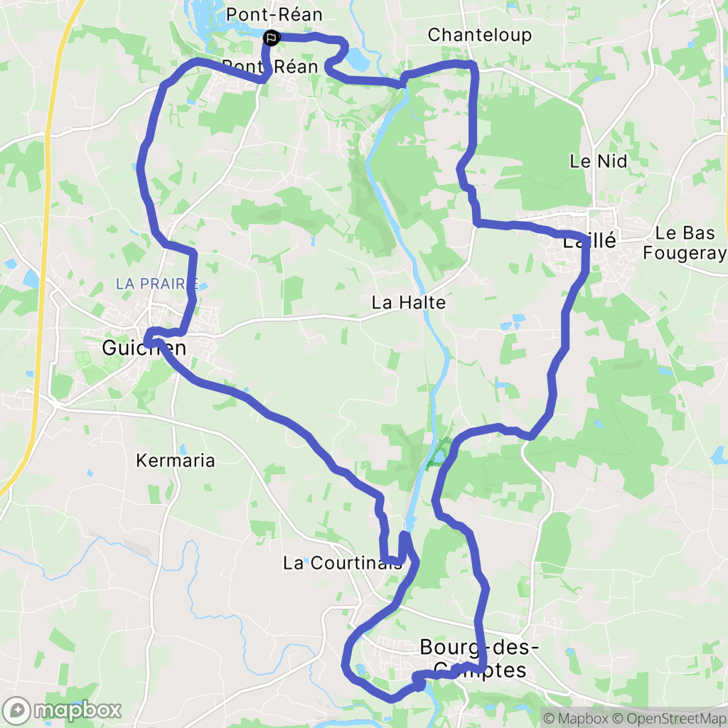 Guichen : carte du parcours de randonnée - France