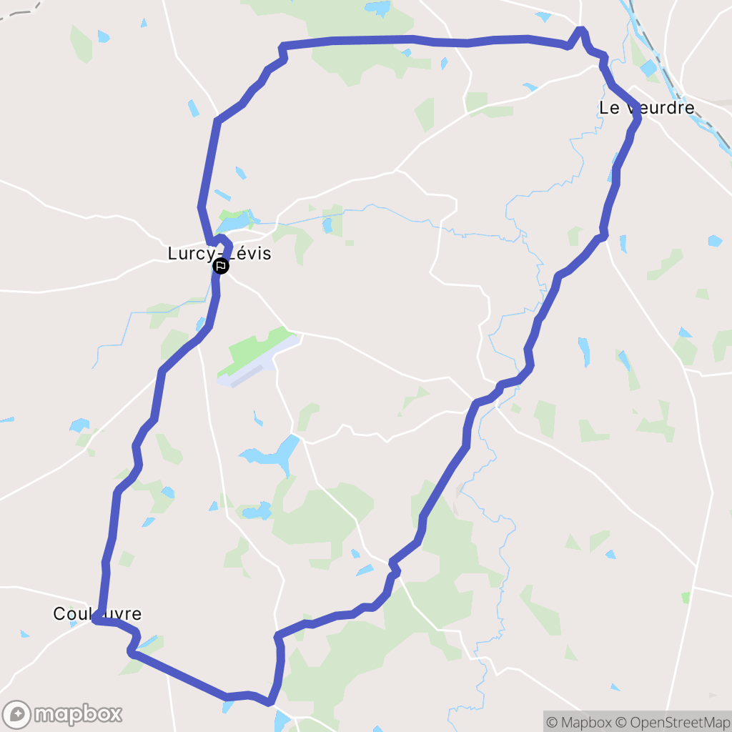 Lurcy-Lévis : carte du parcours de randonnée - France