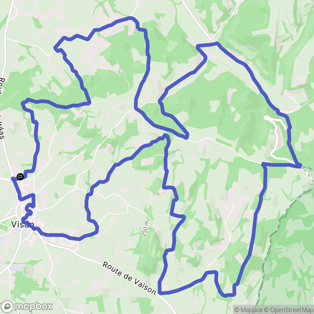 Visan : carte du parcours de randonnée - France