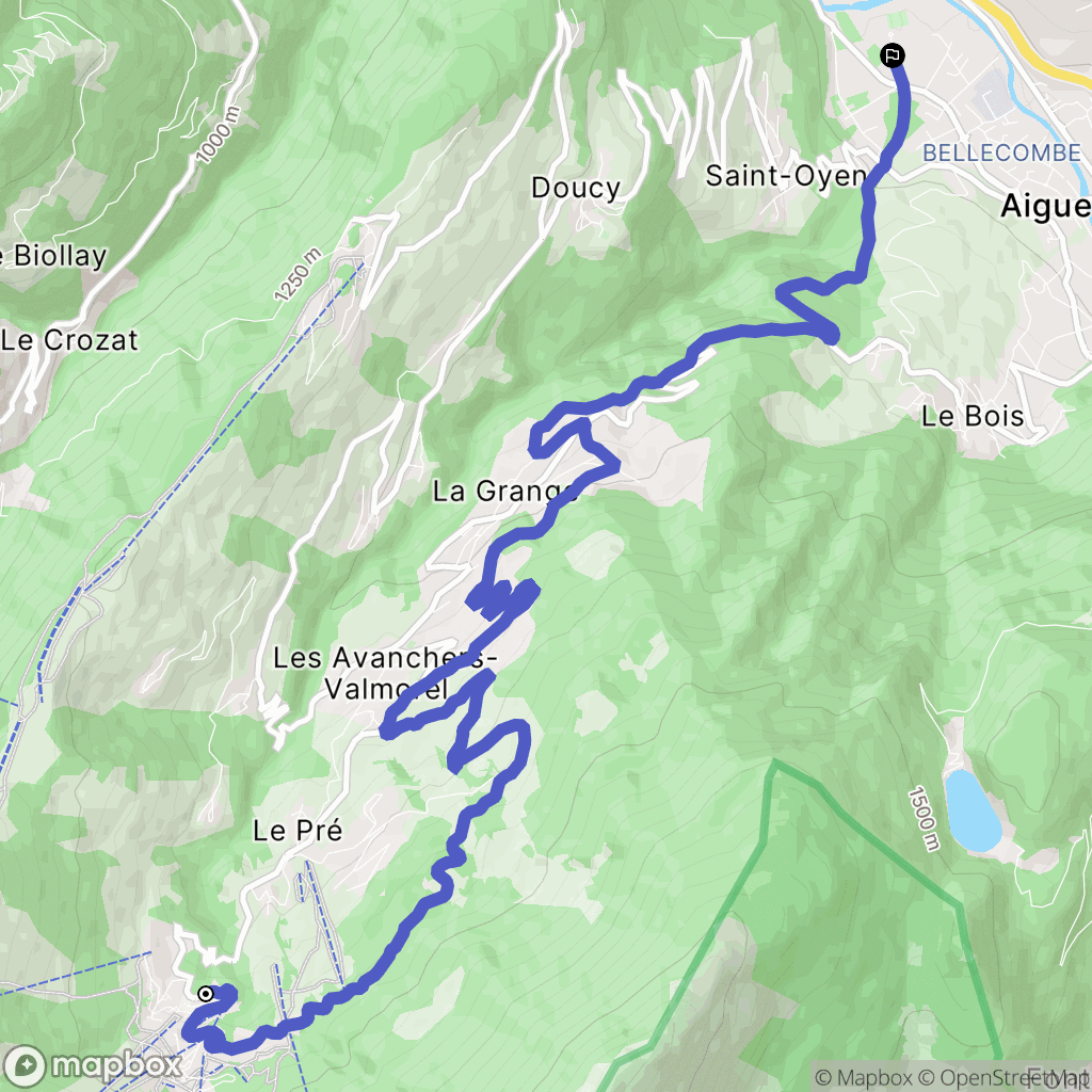 Les Avanchers-Valmorel : carte du parcours de randonnée - France