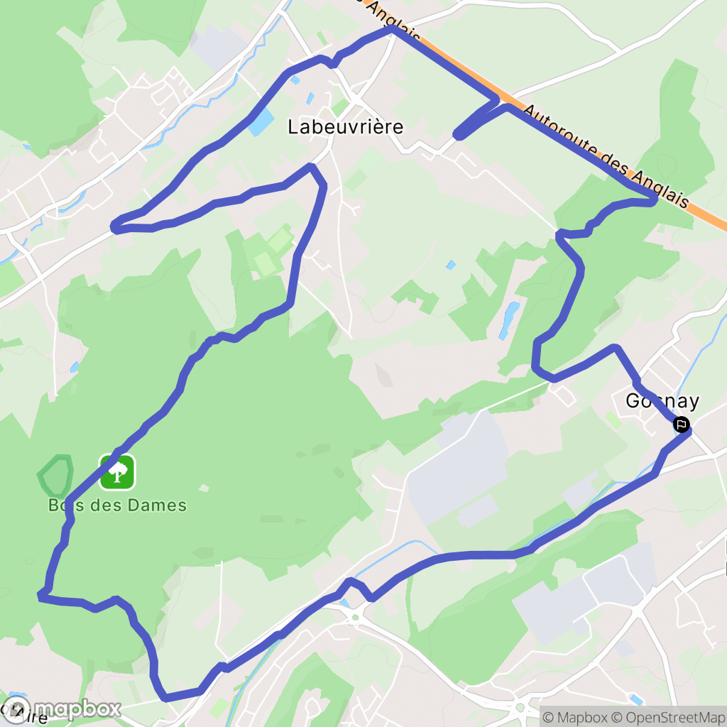 Gosnay : carte du parcours de randonnée - France