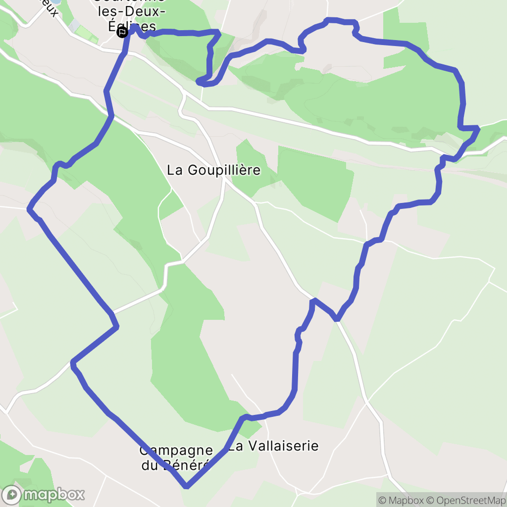 Courtonne-les-Deux-Eglises : carte du parcours de randonnée - France