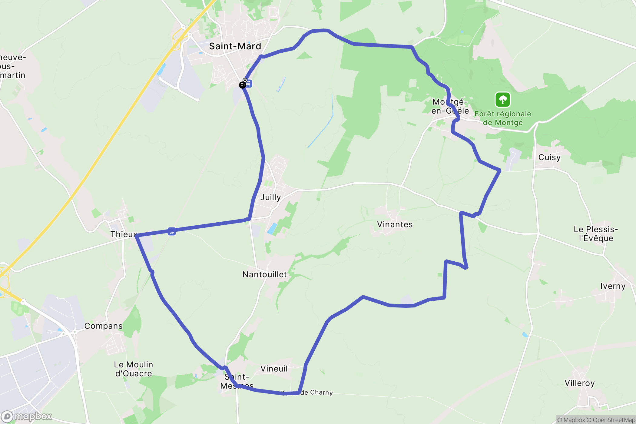 Saint-Mard : carte du parcours de randonnée - France