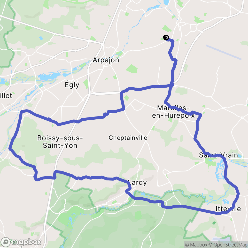 Bretigny-sur-Orge : carte du parcours de randonnée - France