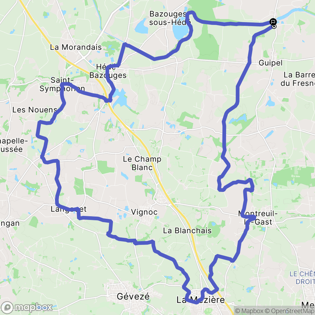 Guipel : carte du parcours de randonnée - France